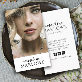 Modern Hair Makeup Artist Professionell Photo Visitkort
