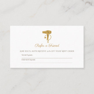 Modern Hair Salon Guld Hair Dryer Friend Referral
