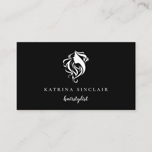 Modern Hair Salon Logotyp Professionell Visitkort (Framsida)