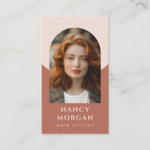 Modern Hair-stilist-bild QR-kod boho Visitkort