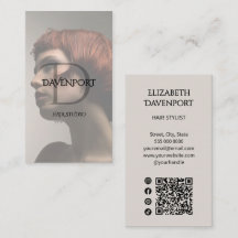 Modern Hair Studio Photo Social Qr Code Monogram