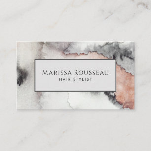 Modern Hair Stylist Abstrakt Watercolor Terracotta Visitkort