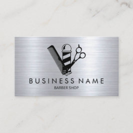 Modern Hair Stylist Black Scissor Barber Pole Visitkort