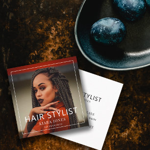 Modern Hair Stylist-foto Fyrkantigt Visitkort