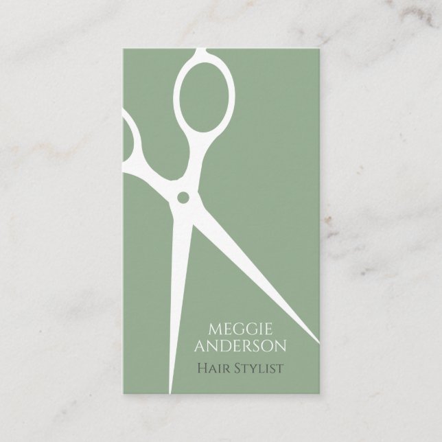 Modern Hair Stylist Graphic-Grönt Visitkort (Framsida)