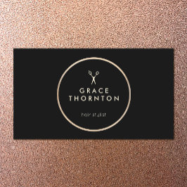 Modern Hair Stylist Guld Svart Visitkort