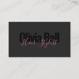 Modern Hair Stylist Rosa Black Affärskort Visitkort