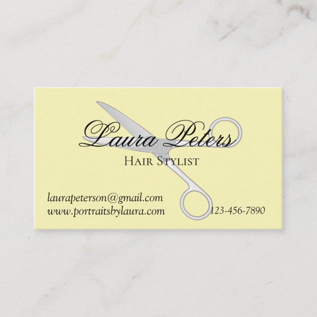 Modern Hair Stylist-sax Visitkort (Framsida)