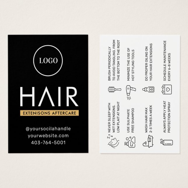 Modern Hair-tillägg för efterfrågekort Visitkort (Framsida & baksida)