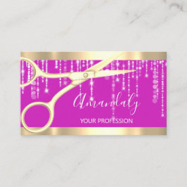 Modern Hairdresser Coiffeur Scissors Driper Rosa Visitkort