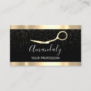 Modern Hairdresser Golden Confetti-sax Visitkort