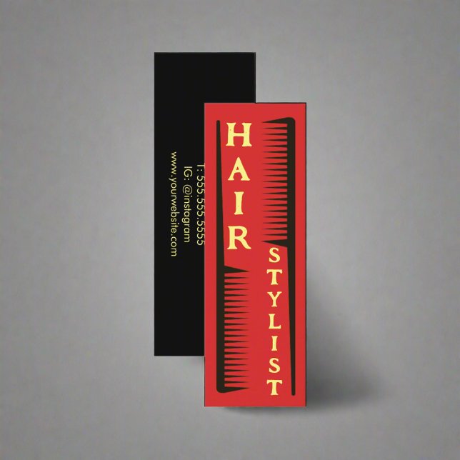 Modern Hairdresser Hair Stylist Beauty Salon Black Mini Visitkort (Skapare uppladdad)