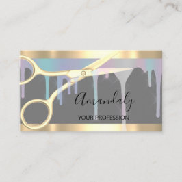 Modern Hairdresser Stylist Coiffeur Guld Sissors Visitkort