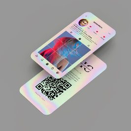 Modern Hairstylist Hair Hologragragrafiskt Instagr Visitkort