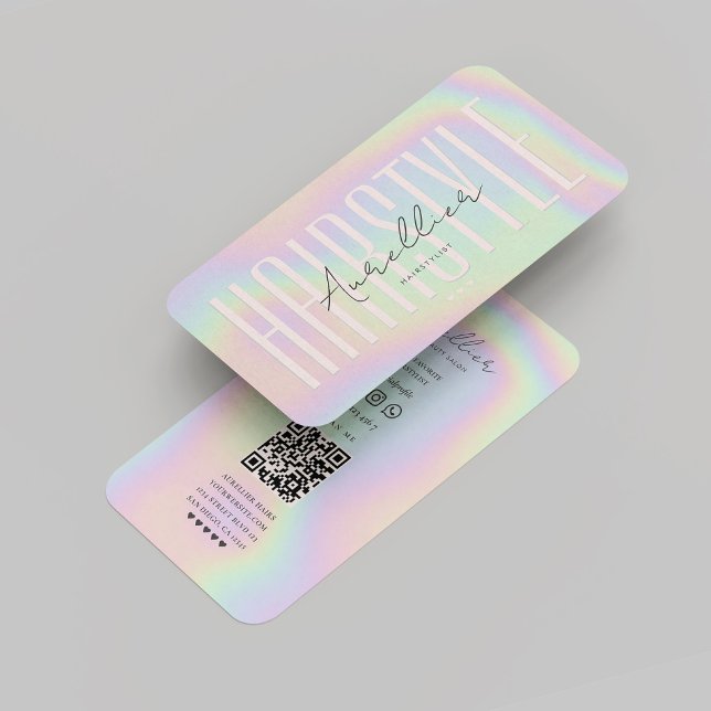 Modern Hairstylist Hair Stylist Holografik Visitkort (Modern Hairstylist Hair Stylist Holographic Business Card
)