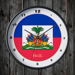 Modern haitisk Flagga, Haitis trendig hem/design Rund Klocka