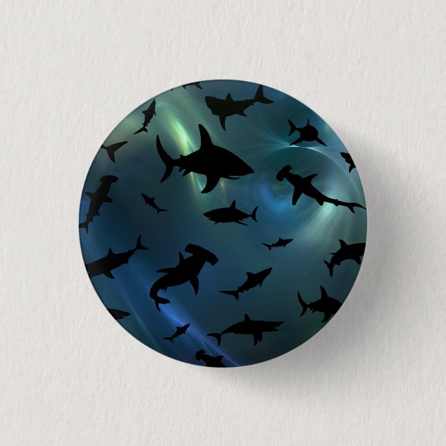 Modern hajfisk, käk val under havets galaxi knapp (Framsida)