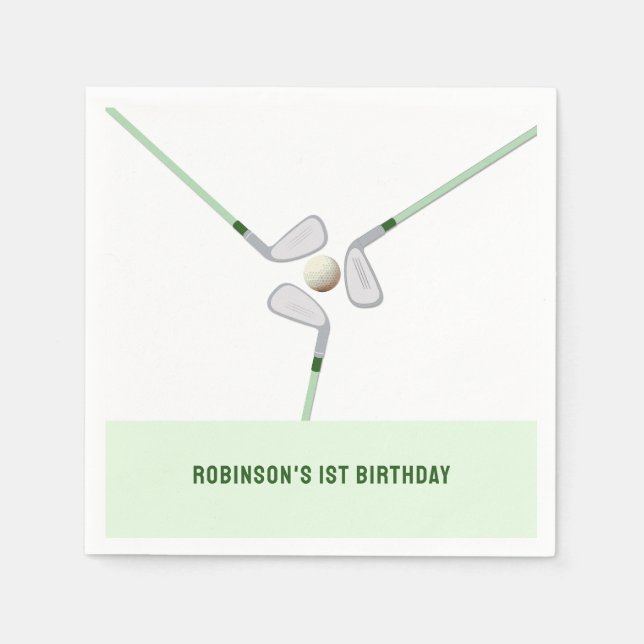 Modern Hål i en golf-födelsedag med en beklädnad Pappersservett (Framsidan)