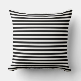Modern Half-Inch Black & White Stripe Pattern Kudde