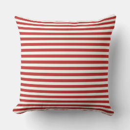 Modern Half-Inch Crimson Red & White Stripe  Kudde