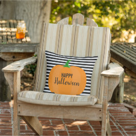 Modern Halloween Black Rand med Pumpkin Kudde
