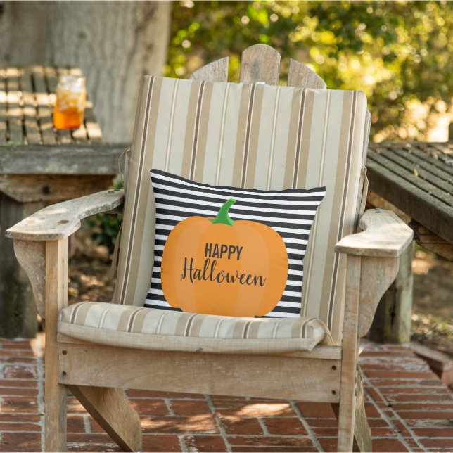 Modern Halloween Black Rand med Pumpkin Kudde (Stol)