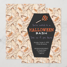 Modern Halloween bus eller godis söt party inbjuda Inbjudningar