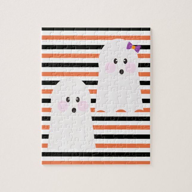Modern Halloween Cute Ghost Pussel (Vertikal)