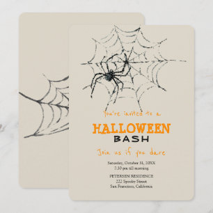 Modern Halloween-enkel kräftspider party Inbjudningar