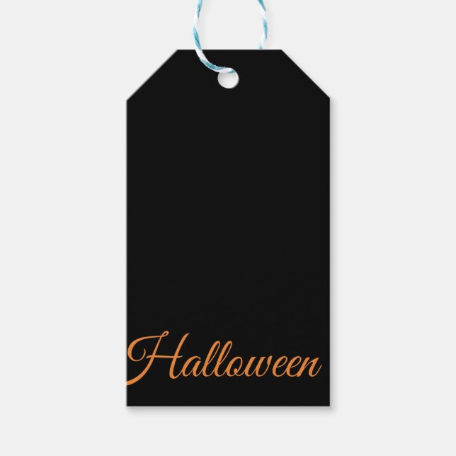 Modern Halloween fest Black Gift-Märkre Presentetikett (Framsidan)
