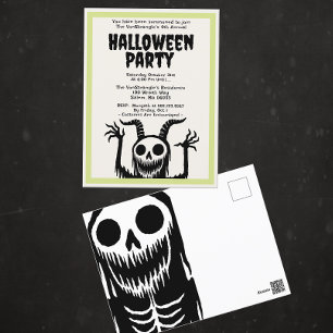 Modern Halloween fest Djävulen Skull Vykort