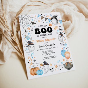 Modern Halloween Ghost Boy Shower Inbjudningar