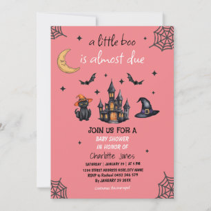 Modern Halloween Little Boo Baby Shower Inbjudningar