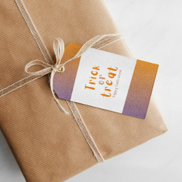 Modern Halloween-Orange och Violet Gift-Märkre Presentetikett