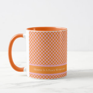 Modern Halloween Orange Rosa Checkers Heaven Mugg