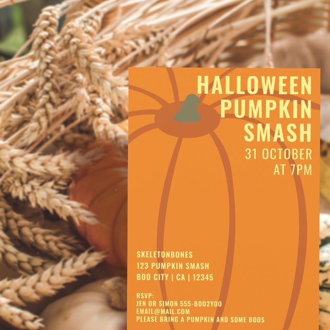 Modern Halloween-pumpa smash-fest inbjudan (Skapare uppladdad)