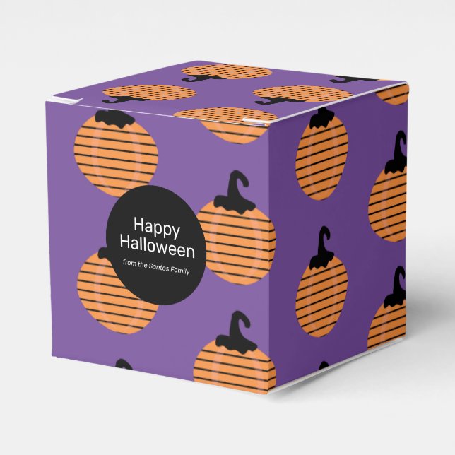 Modern halloween-pumpa trick or treat-godis presentaskar (Framsidan Sidan)