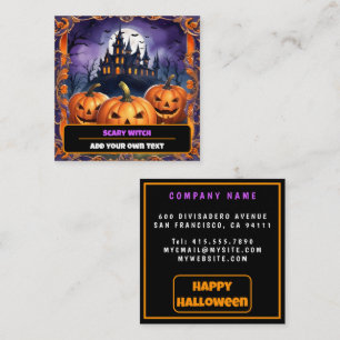 Modern Halloween Pumpkin-höstsamling Fyrkantigt Visitkort