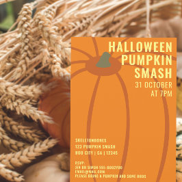 Modern Halloween Pumpkin Smash Party-inbjudan Inbjudningar