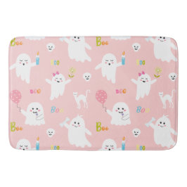 Modern Halloween Rosa Ghost Badrumsmatta