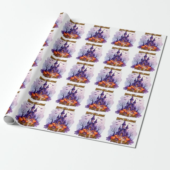 Modern Halloween Spooky Cute Collection Presentpapper (Utrullad)