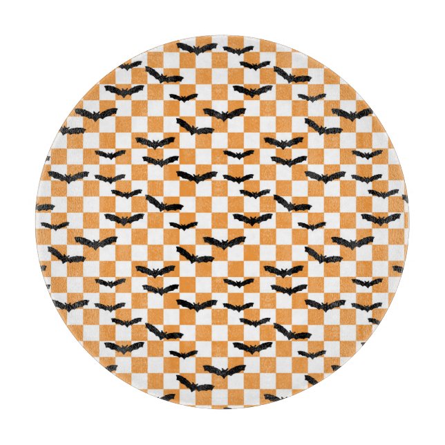Modern Halloween Spooky Fladdermus Orange Checkerb (Framsidan)