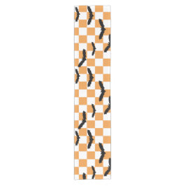 Modern Halloween Spooky Fladdermus Orange Checkerb