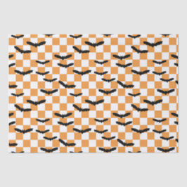 Modern Halloween Spooky Fladdermus Orange Checkerb