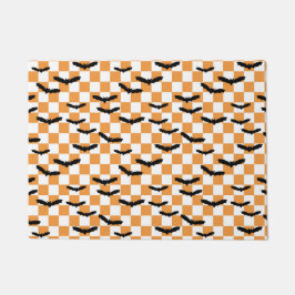 Modern Halloween Spooky Fladdermus Orange Checkerb