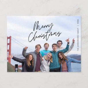 Modern hälsning, Glad jul familjefoto inlägg Vykort