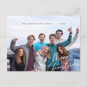 Modern hälsning, Glad jul familjefoto inlägg Vykort