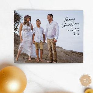 Modern hälsning, Glad jul familjefoto Vykort