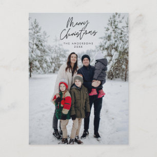 Modern Hälsning, God Jul Familjefoto Vykort