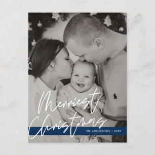 Modern Hälsning, God jul-familjfoto Vykort